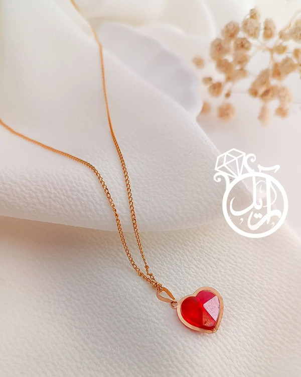 پلاک طلا قلب سواروسکی