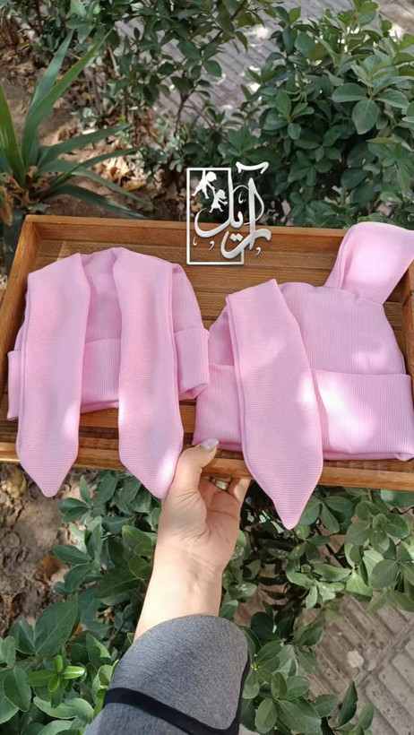 کلاه خرگوشی نوزادی صورتی