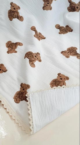 پتو موسلین طرح تدی چهار لایه