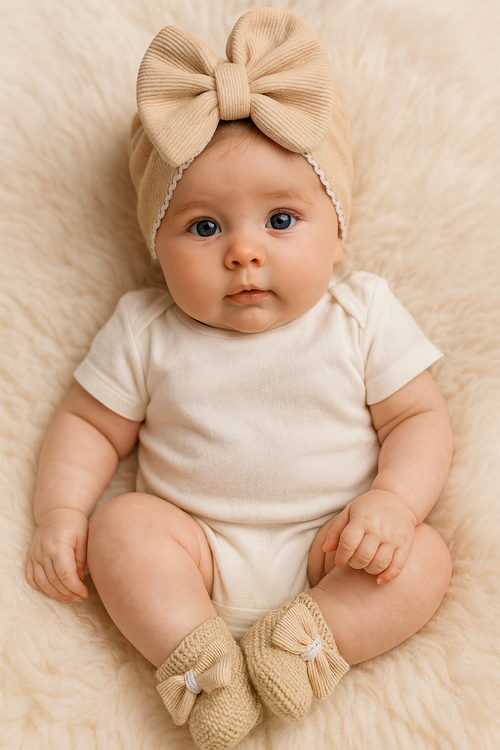 توربان نوزادی کرم رنگ