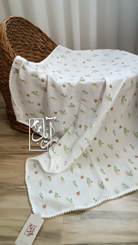 Floral Muslin Baby Blanket