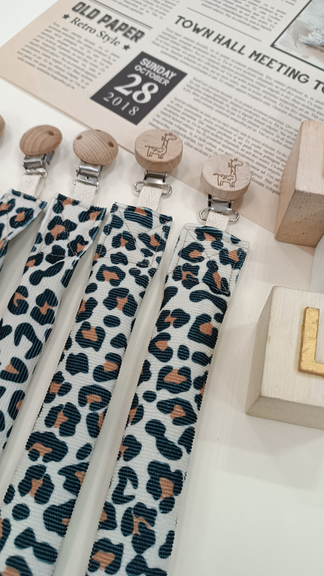 Leopard Velvet Baby Pacifier Clip