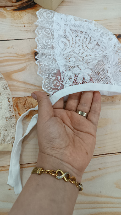 White Lace Princess Baby Hat